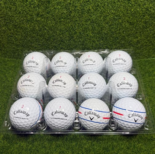 12 Callaway Chrome Soft Triple Track Golf Balls- 4A Condition