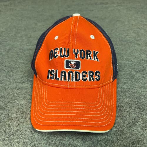 New York Islanders Mens Hat Strap Back Orange Blue Cap Hockey NHL Reebok Logo