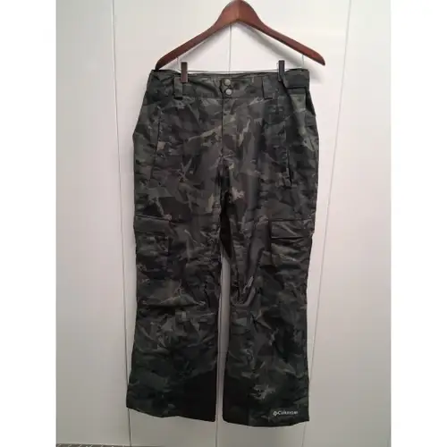 Columbia Mens Camo Snow Pants Green Grey Cargo Insulated Ski Snowboard Large