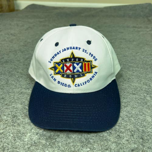 Vintage Denver Broncos Mens Hat Snapback White Super Bowl XXXII 32 1998 Football