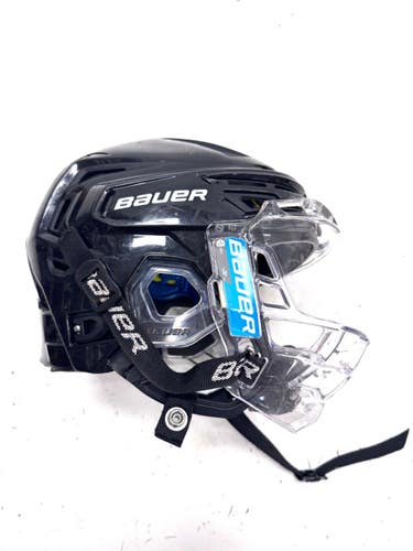 Used Bauer RE AKT 150 EXP 2028 Helmet Full Visor Combo Black SM 11860-S000316990
