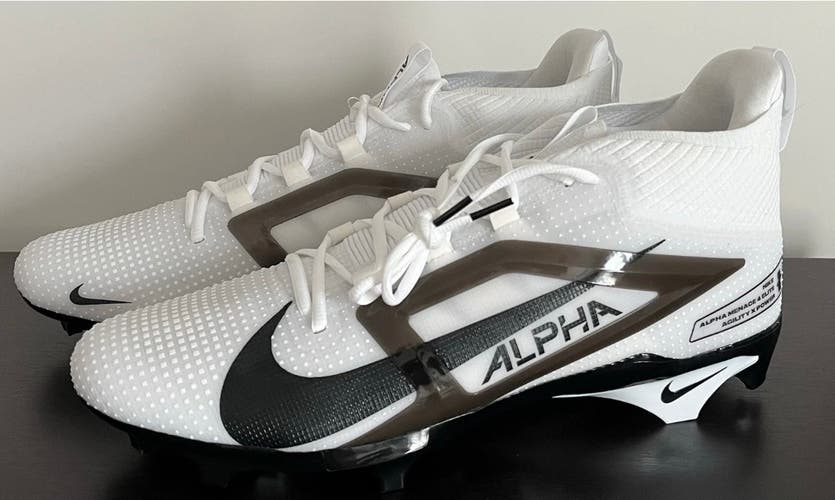 Nike Men's Size 16 Alpha Menace 4 Elite Black White Football Cleats IB2501-100