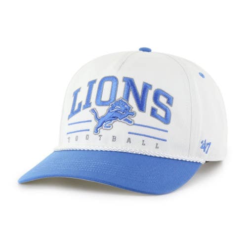 Detroit Lions '47 Brand White NFL Roscoe Rope Hitch Adjustable Snapback Hat