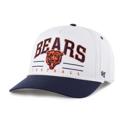 Chicago Bears '47 Brand White NFL Roscoe Rope Hitch Adjustable Snapback Hat