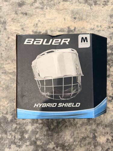 New Bauer Hybrid Shield Medium Hockey Visor Cage Combo – In Box