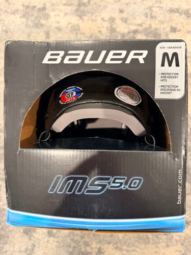 New Bauer IMS 5.0 Hockey Helmet Medium Black – Original Box