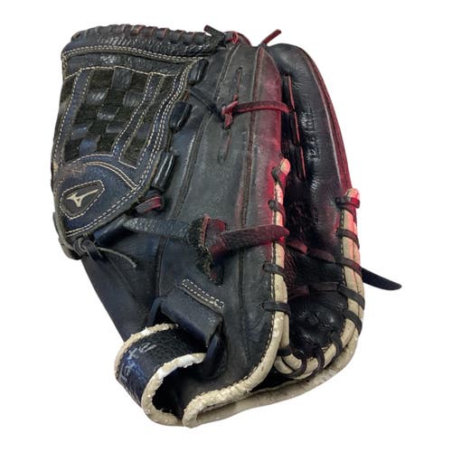 Used Mizuno GPM 1250 RH Throw Fastpitch Gloves Black 12 1/2" 11846-S000111670