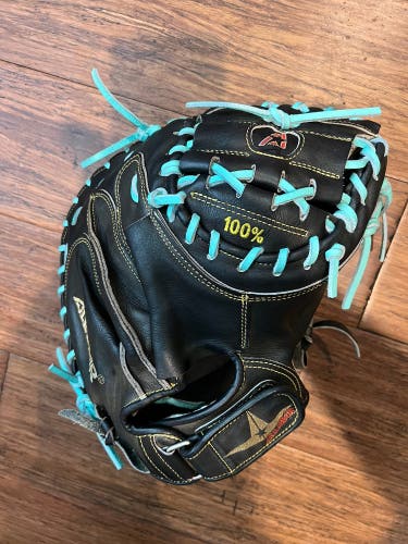 All-Star Pro Elite 34" Catcher's Mitt (CM3000MBK) - Custom Light Blue Lacing – Right Hand Throw