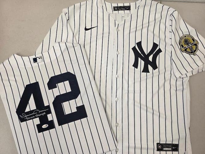 Yankees MARIANO RIVERA "5X WS CHAMPS" Auto Autograph Signed Baseball JERSEY