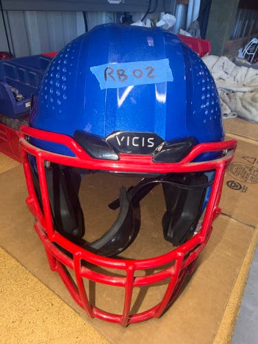 USED VICIS02 ADULT FOOTBALL HELMET - LARGE - ROYAL BLUE METALLIC