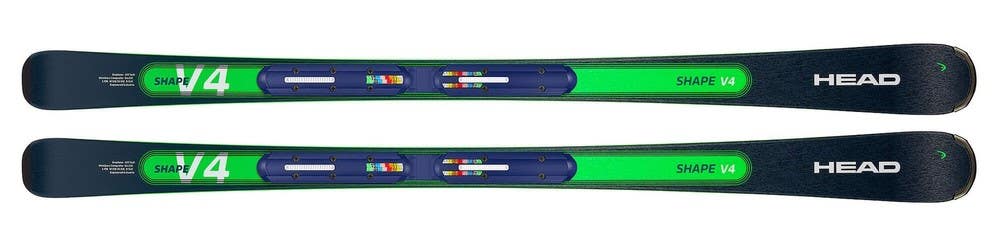 HEAD Shape V4 R All-Mountain Skis with AMT-PR Plate, Dark Blue/Green, 170 cm