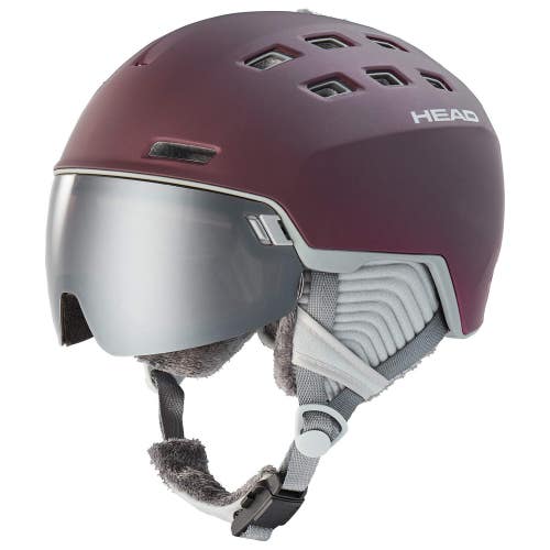 HEAD RACHEL 5K Visor Ski Helmet, Burgundy, Spare Lens Included