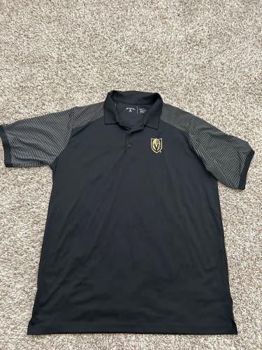 NHL Vegas Golden Knights Antigua Black Short Sleeve Polo Shirt Mens XLT