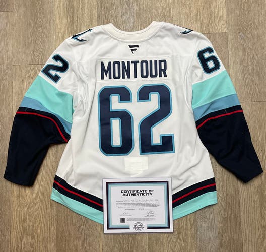 Game Used COA/LOA Fanatics NHL Game Jersey Seattle Kraken Montour 2025-26 Hockey Made in Canada
