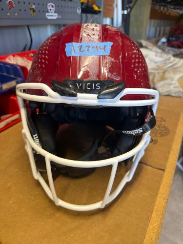 USED VICIS02 ADULT FOOTBALL HELMET - LARGE - PEARL CARDINAL