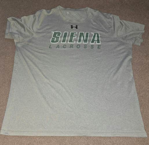 Siena Saints Lacrosse Under Armour Team Issued Player Worn Work Out Shirt Large