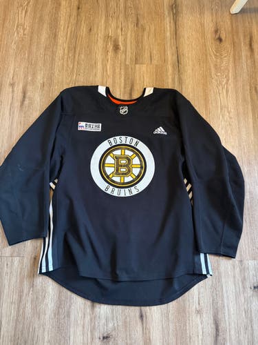 Pro Stock Boston Bruins Adidas Practice Jersey Size 56 Made in Canada (Used)