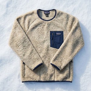 Patagonia Los Gatos Fleece Crew Mens S Khaki Gorpcore Granola Boy Cabincore