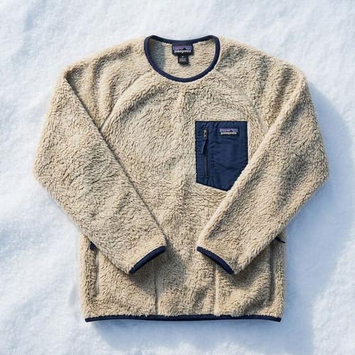 Patagonia Los Gatos Fleece Crew Mens S Khaki Gorpcore Granola Boy Cabincore