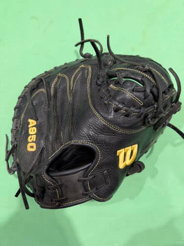 Black Wilson A950 RH Catcher's Baseball Glove 34" (Used)
