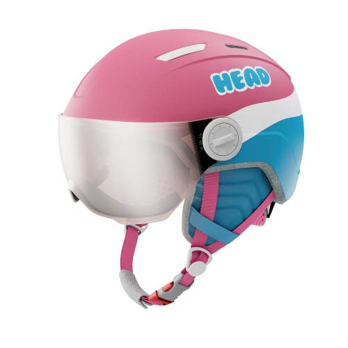 HEAD MAJA Visor Kids Ski Helmet, Pink/Blue