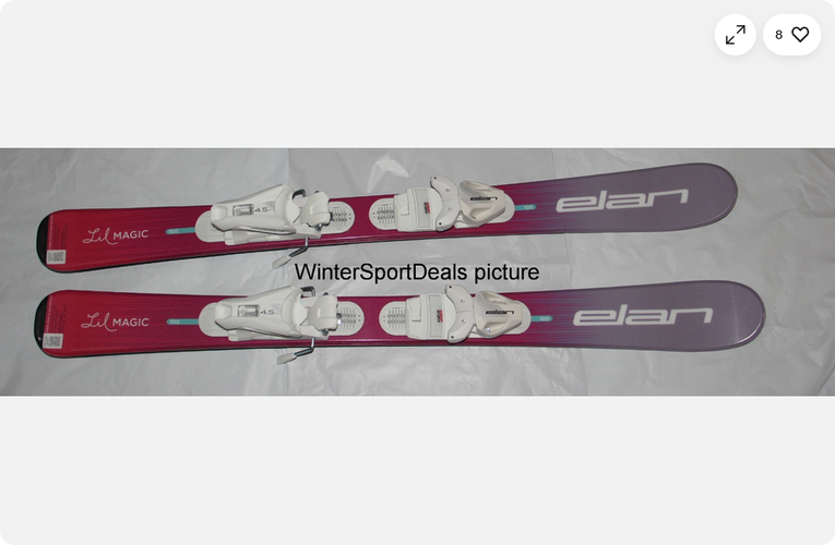 NEW Elan 2027 Girl's kids Skis 100cm Elan Lil Magic with 4.5 size adjustable Bindings