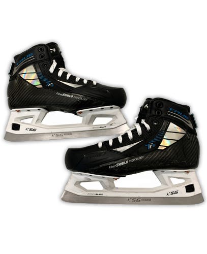 True TF9 Goalie Skates Sr 7-7.5R + Upgraded CCM XSG Holders, Steel, Tongues *Read Full Description*