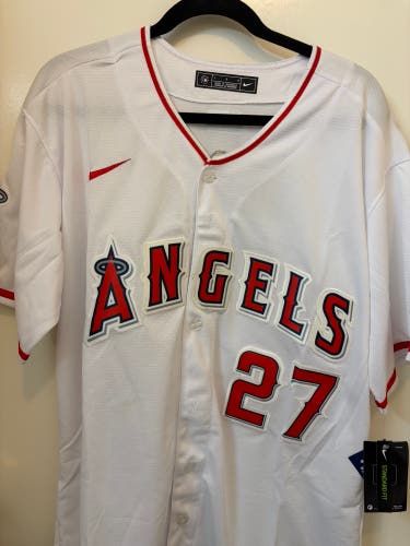 White Large Adult Unisex Nike Jersey (New) Mike Trout