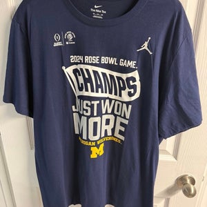 Jordan 2024 Rose Bowl Game Michigan Wolverines Champs T-Shirt