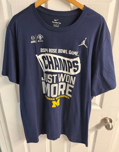 Jordan 2024 Rose Bowl Game Michigan Wolverines Champs T-Shirt