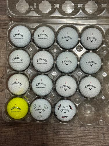 15 Callaway Chrome Soft Golf Balls - Nearly All 5A Mint Condition