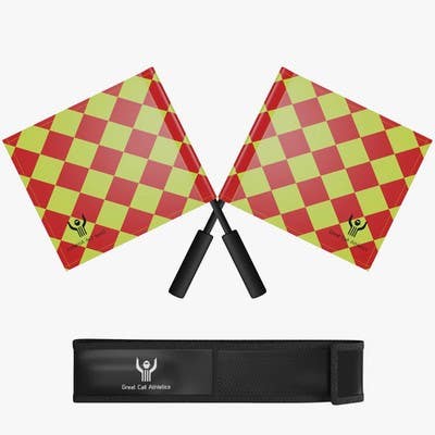Great Call Soccer Referee Flag Pro Set Head Linesman Red Yellow Flags Free Case