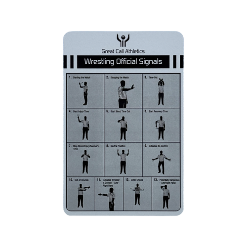 Great Call Athletics | Official NFHS Wrestling Signal Card | NCAA Referee 5x3"