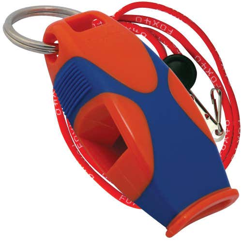 Fox 40 SHARX Marine Safety Alert Rescue Whistle ORANGE/BLUE LANYARD BEST VALUE!