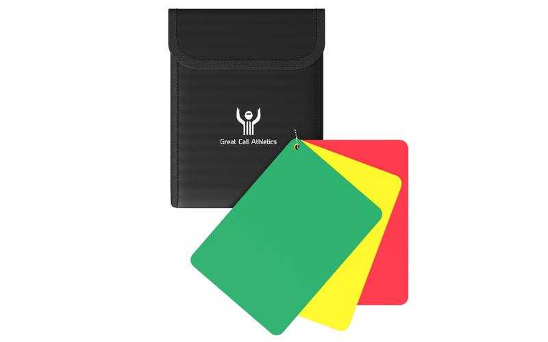 GCA | Pro Penalty Cards Set w/ Case Red Yellow Green Soccer Field Hockey Delay