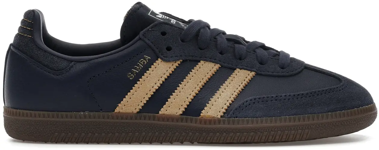 Size 6 - adidas Samba OG Shadow Navy Golden Beige mens JR0894