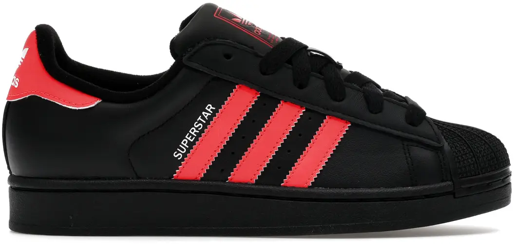 Size 12 - adidas Superstar II Core Black Lucid Red mens JQ3176