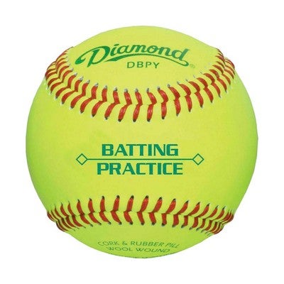 Diamond DBPY Optic Yellow Batting Practice Baseballs, 1 Dozen