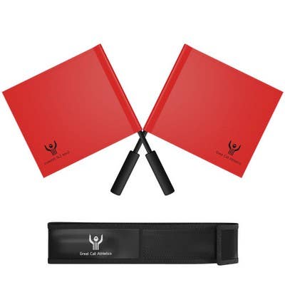 GCA Volleyball Pro Red Flag Set, Referee Line Judge Kit