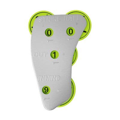 Pro 4-Wheel Umpire Indicator, Steel Optic Green Count Dial