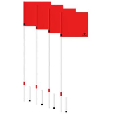 GCA Spring Soccer Corner Flag Set of 4, Red Pro Field
