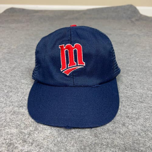 Vintage Minnesota Twins Mens Hat Snapback Medium Blue Baseball Trucker Annco 80s