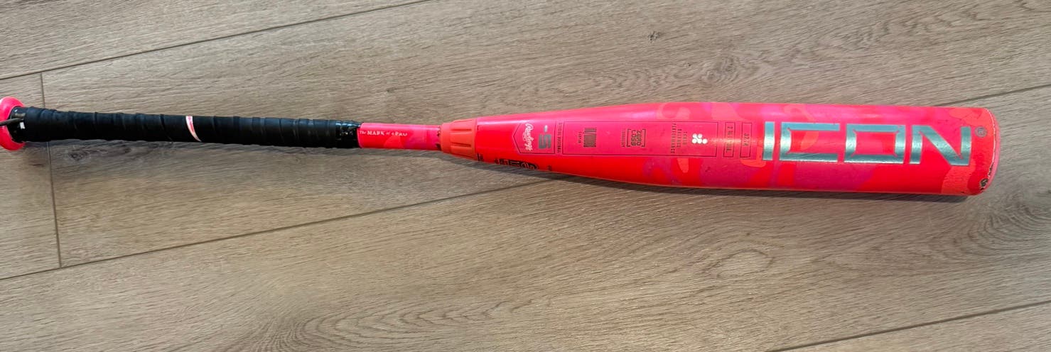 2025 Rawlings Icon Pink Unicorn Composite USSSA Certified Bat (-5) 27 oz 32" (Used)