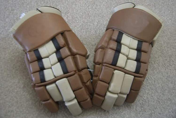 Rare Excellent Condition MVP Leather Senior Hockey Gloves sz 14"