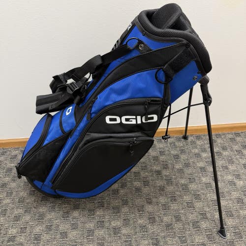 OGIO Lightweight Stand Golf Bag Royal Blue Black Dual Strap 7-Way Divider NEW!