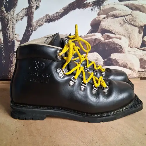 ASOLO Sport Snowfield All-Leather Nordic X-Country Boots 3 Pin Mens Size 8.5