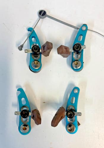 Vintage 1990s Tektro RBP-866 Turquoise Anodized Aluminum Cantilever Brakes CLEAN
