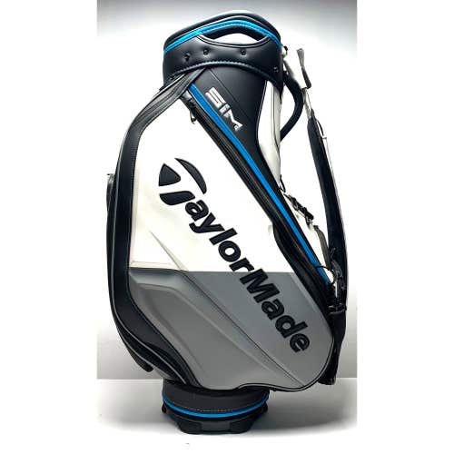 TaylorMade SIM Staff Bag White 6-Way Divide Single Strap Golf Bag NEW