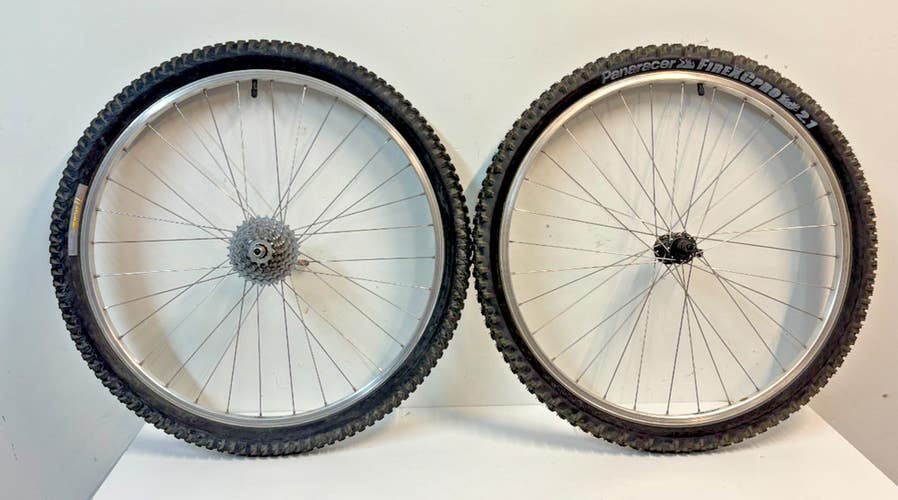 Weinmann BCX3 8-Speed 32-Spoke Aluminum 26" QR Wheelset Deore LX M565 Hub +Tires