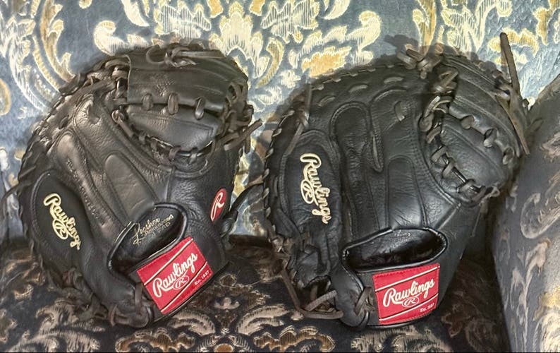 Pair of Rawlings "Lil Toro" Premium 32.5" Catcher’s Mitts (Right Hand Throw)